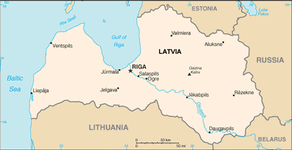 Latvia map (World Factbook, modified)