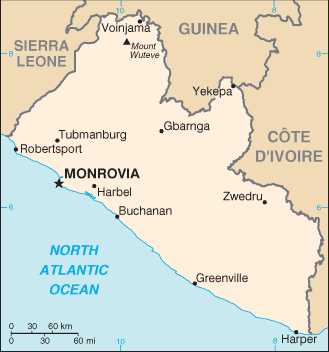 Liberia map (World Factbook)