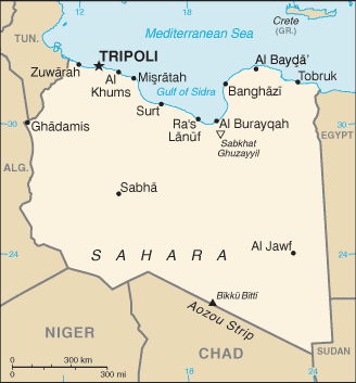 Libya map (World Factbook)
