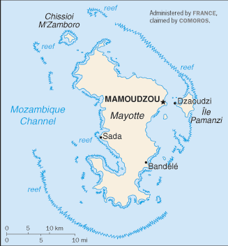 Mayotte map (World Factbook)
