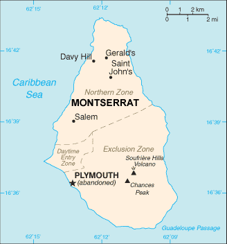 Montserrat map (World Factbook, modified) - Click Image to Close