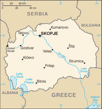 Macedonia, The Former Yugoslav Republic of map (World Factbook)