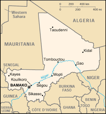 Mali map (World Factbook)