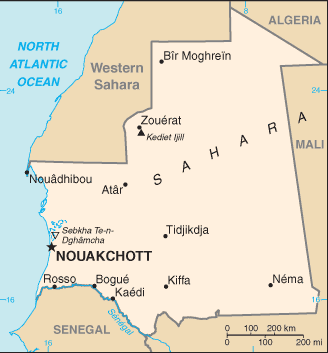 Mauritania map (World Factbook) - Click Image to Close