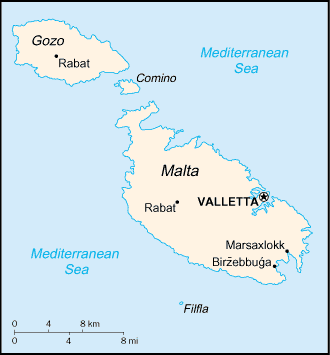 Malta map (World Factbook)