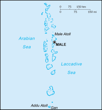 Maldives map (World Factbook)