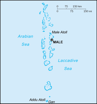 Maldives map (World Factbook) - Click Image to Close