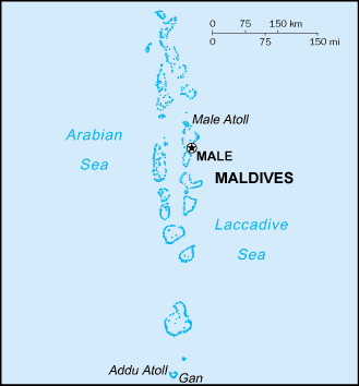 Maldives map (World Factbook, modified) - Click Image to Close