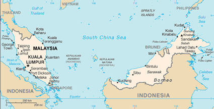 Malaysia map (World Factbook, modified)