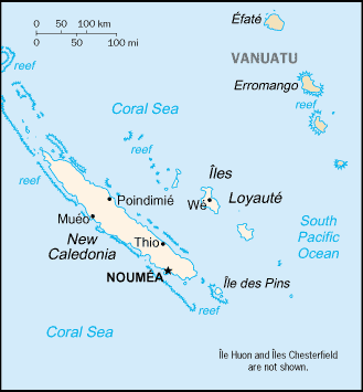 New Caledonia map (World Factbook)