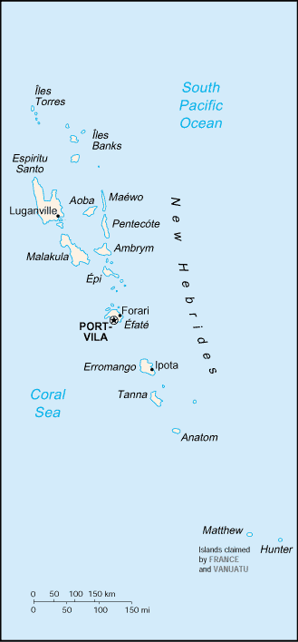 Vanuatu map (World Factbook)