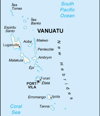 Vanuatu map (World Factbook, modified)