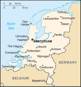 Netherlands map (World Factbook)