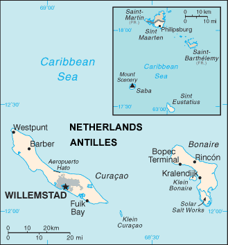 Netherlands Antilles map (World Factbook, modified)
