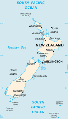 New Zealand map (World Factbook, modified)