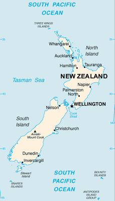 New Zealand map (World Factbook, modified) - Click Image to Close