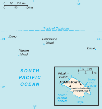 Pitcairn Islands map (World Factbook)
