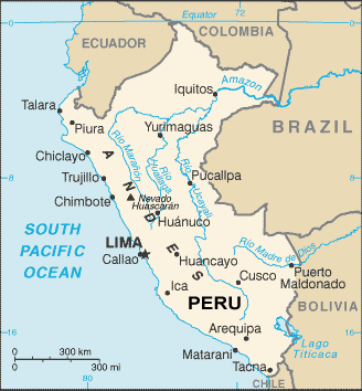 Peru map (World Factbook, modified) - Click Image to Close