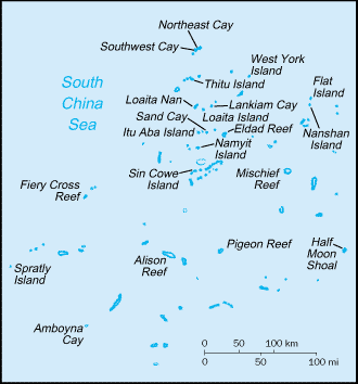 Spratly Islands map (World Factbook)