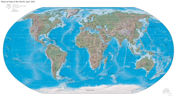 Physical Map of the World - Click Image to Close