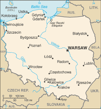 Poland map (World Factbook)