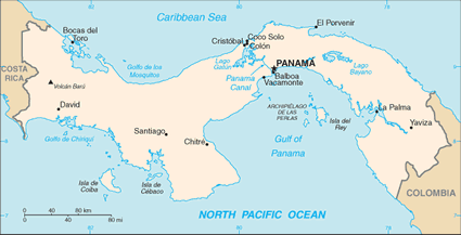 Panama map (World Factbook, modified)