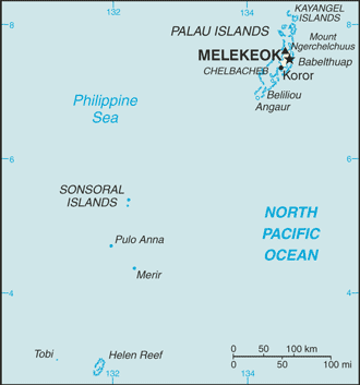 Palau map (World Factbook)