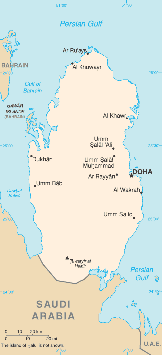 Qatar map (World Factbook)