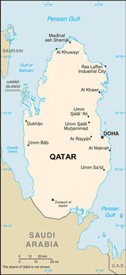 Qatar map (World Factbook, modified)