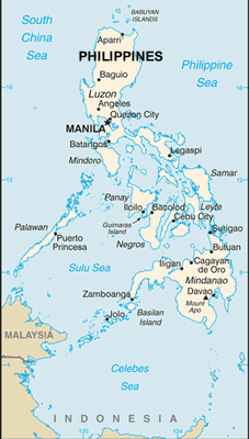 Philippines map (World Factbook, modified) - Click Image to Close