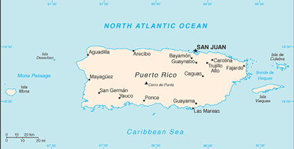 Puerto Rico map (World Factbook, modified)