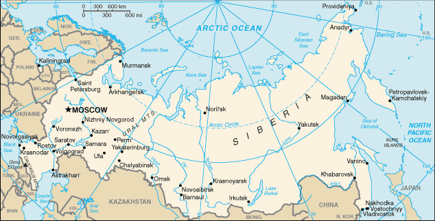 Russia map (World Factbook)