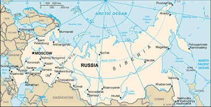 Russia map (World Factbook, modified) - Click Image to Close