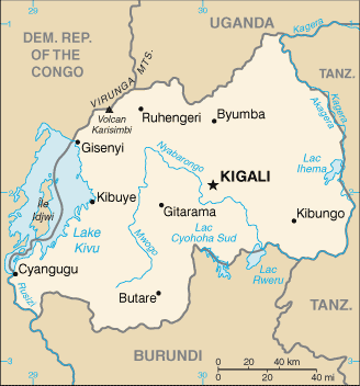 Rwanda map (World Factbook)