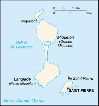 Saint Pierre and Miquelon map (World Factbook, modified)