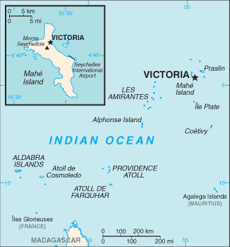 Seychelles map (World Factbook)