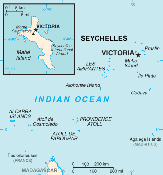 Seychelles map (World Factbook, modified)