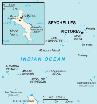 Seychelles map (World Factbook, modified) - Click Image to Close