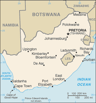 South Africa map (World Factbook) - Click Image to Close