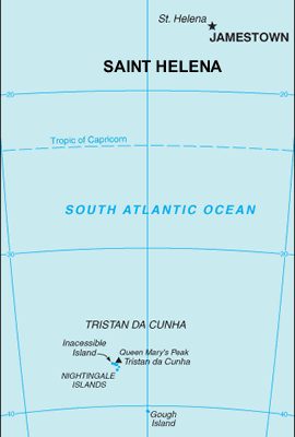 Saint Helena map (World Factbook, modified) - Click Image to Close