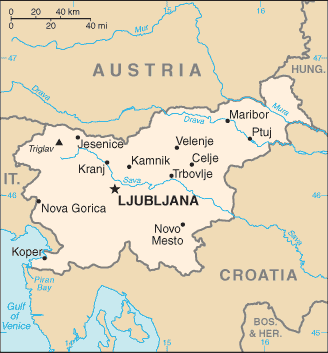 Slovenia map (World Factbook)