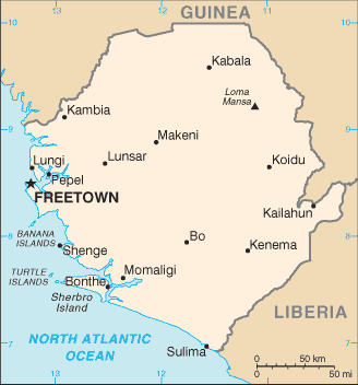 Sierra Leone map (World Factbook)
