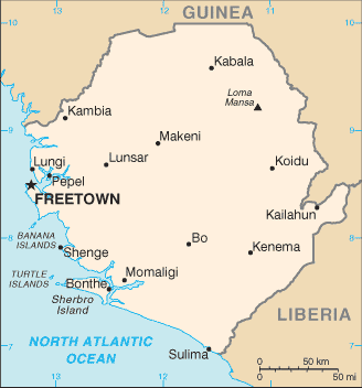 Sierra Leone map (World Factbook) - Click Image to Close