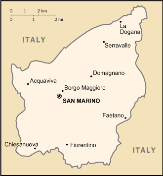 San Marino map (World Factbook, modified) - Click Image to Close