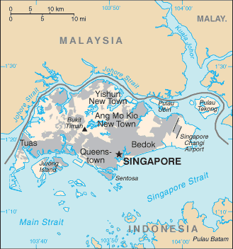 Singapore map (World Factbook)