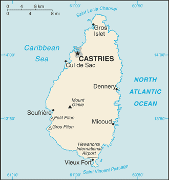 Saint Lucia map (World Factbook)