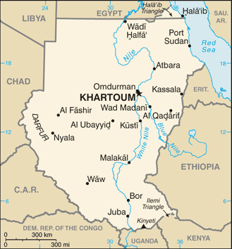 Sudan map (World Factbook)