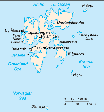 Svalbard map (World Factbook)