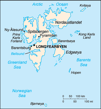 Svalbard map (World Factbook) - Click Image to Close