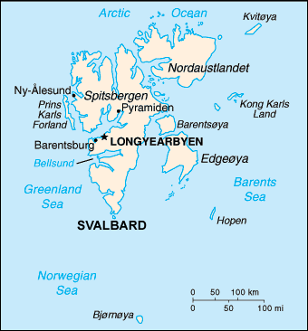 Svalbard map (World Factbook, modified)
